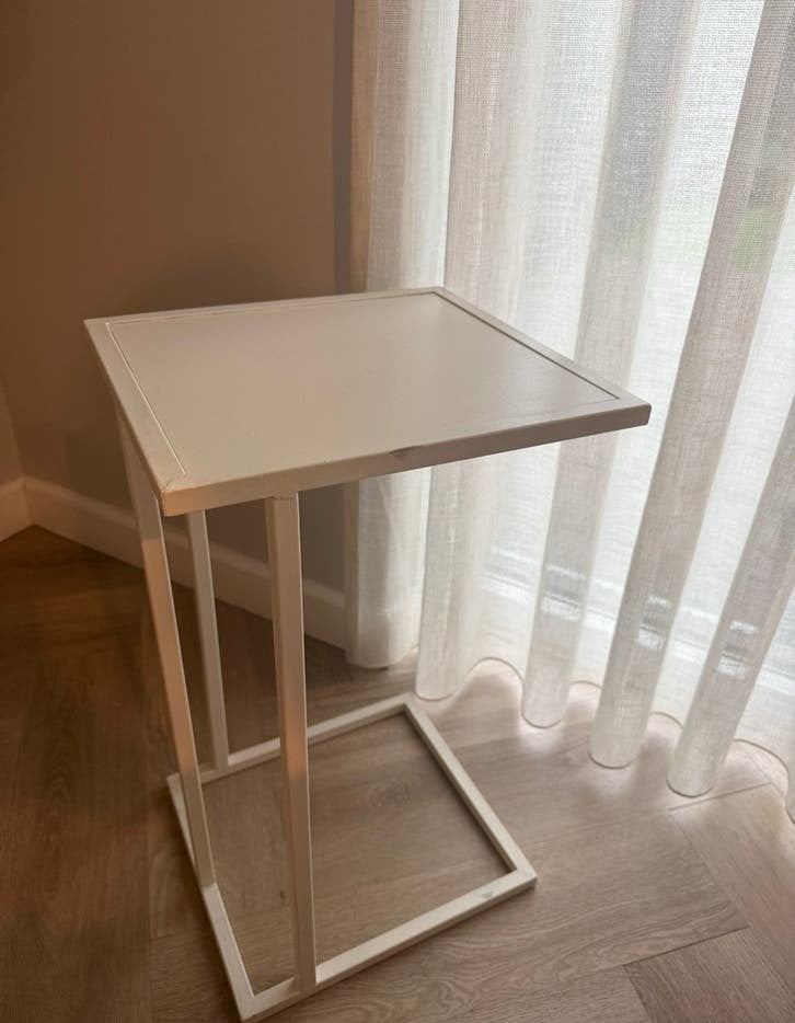 Bijzettafel wit/creme, Ophalen, Rond, Minder dan 55 cm, 45 tot 60 cm