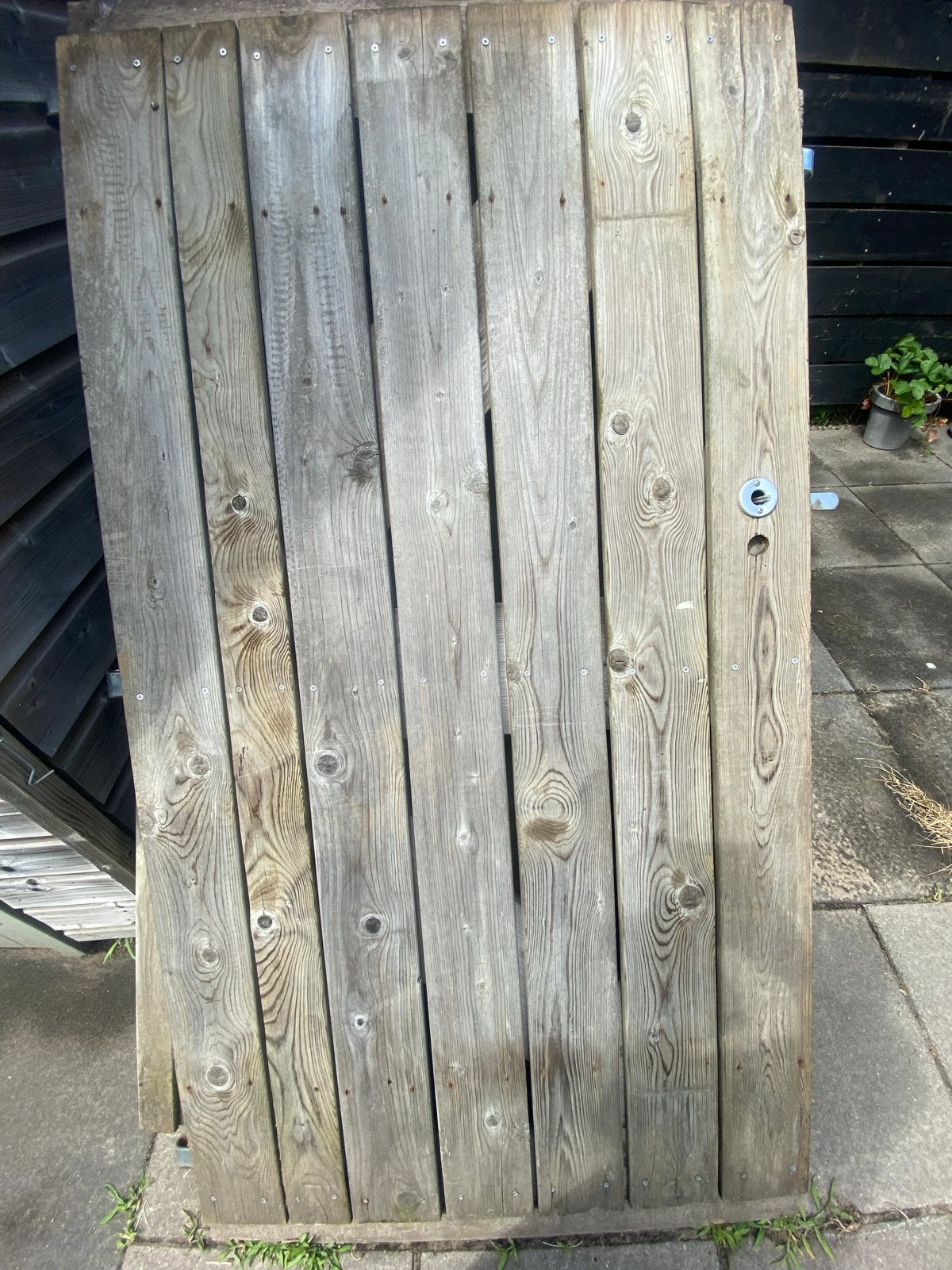Stevig Poort - tuindeur, Ophalen, Gebruikt, Hout, 150 tot 200 cm
