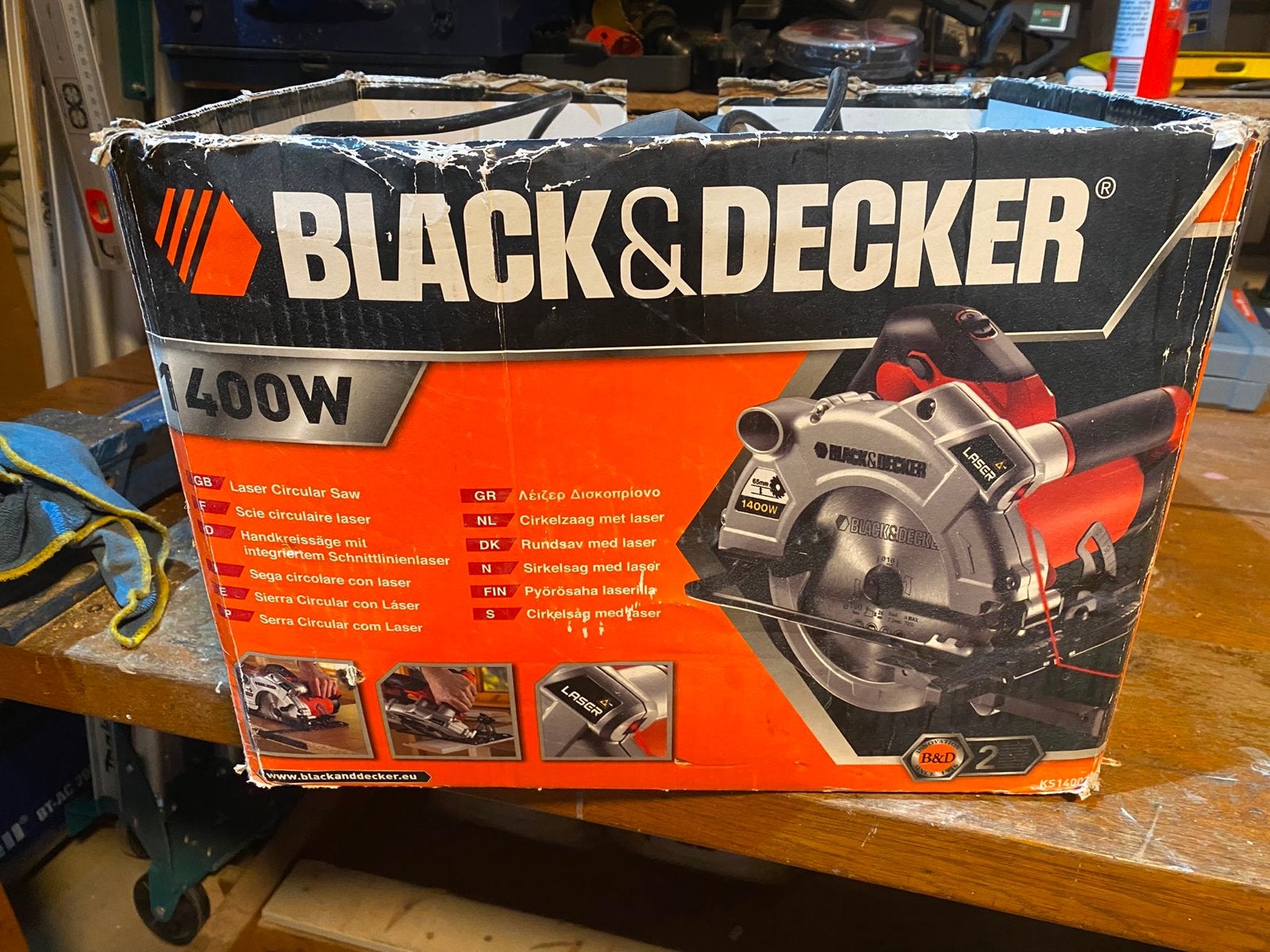 Black & Decker Cirkelzaag 1400W met Laser, Ophalen, Gebruikt, Cirkelzaag, 70 mm of meer