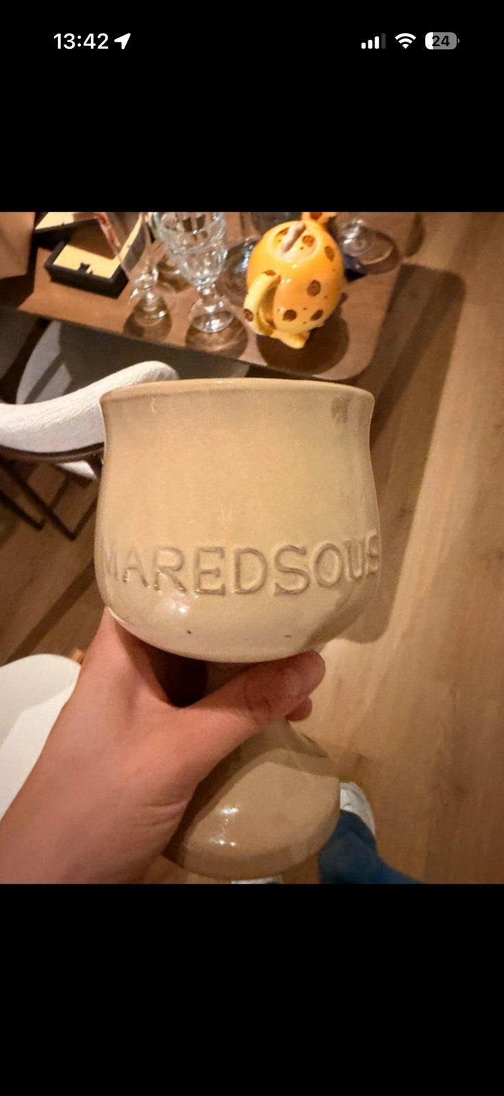 Maredsous stenen bierglas, Ophalen of Verzenden, Zo goed als nieuw, Glas of Glazen, Overige merken