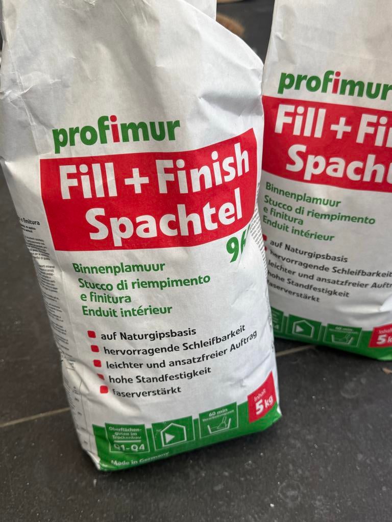 2x Profimur Fill + Finish Spachtel 5kg - Binnenplamuur, Ophalen of Verzenden, Nieuw