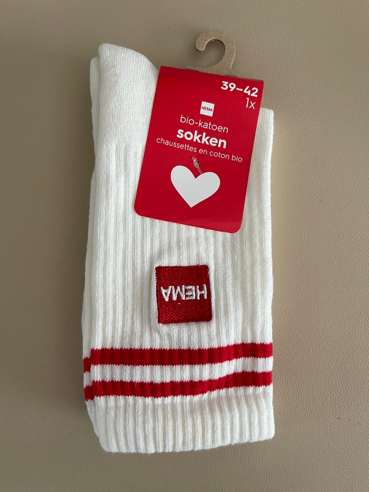 HEMA Limited Edition sokken met hartje en HEMA, Sokken en Kniesokken, Wit, Nieuw, Ophalen of Verzenden