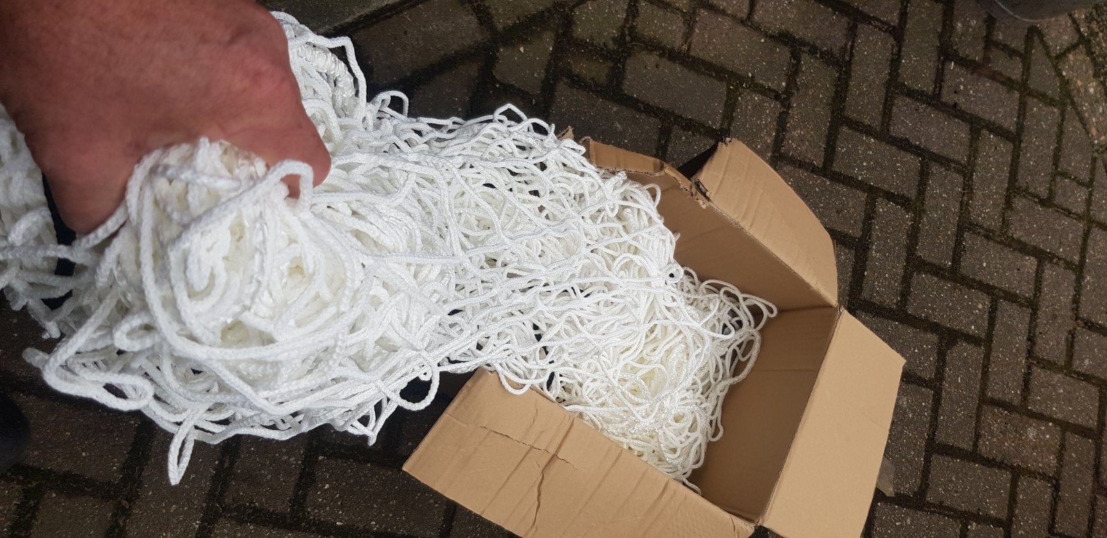 2 x Wit  net voor voetbal goals, Verzamelen, Sportartikelen en Voetbal, Ophalen of Verzenden, Nieuw, Overige binnenlandse clubs