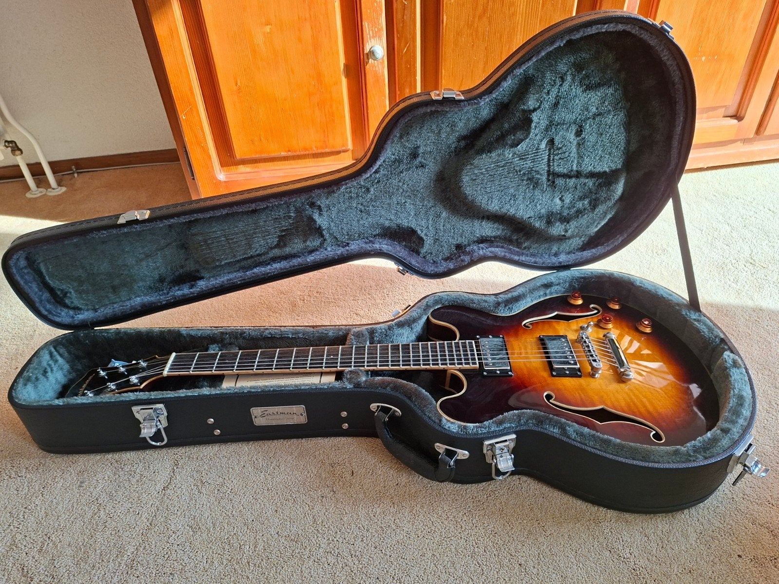 Eastman T184MX Goldburst - Zo goed als nieuw met certificaat, Muziek en Instrumenten, Ophalen, Zo goed als nieuw, Hollow body