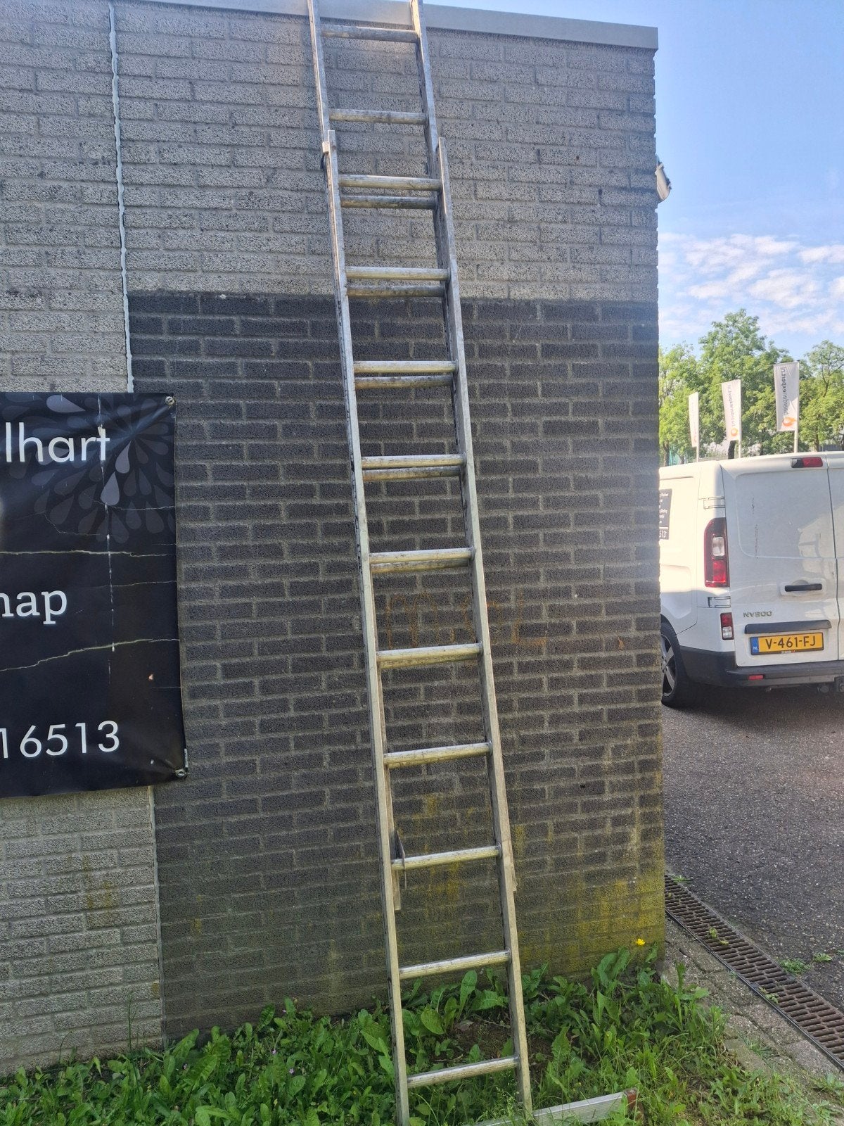 Excelsior Opsteekladder 2x10 spots aluminium, Doe-het-zelf en Verbouw, Ladders en Trappen, Ophalen, ., Excelsior, 4 meter of meer