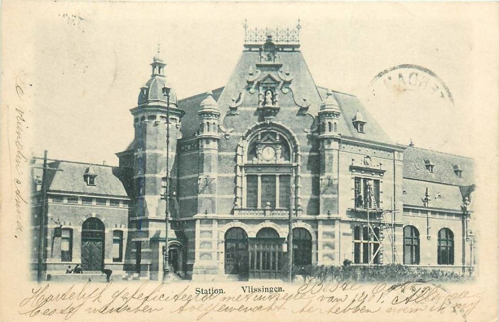 388-310-023 Vlissingen Station, Verzamelen, Ansichtkaarten | Nederland, Verzenden, Voor 1920, Zeeland