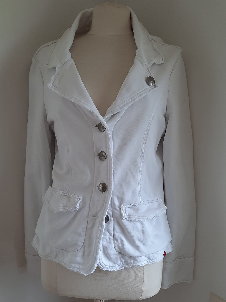 ESPRIT colbert vest wit sweat maat L, Kleding | Dames, Ophalen of Verzenden, Zo goed als nieuw, Maat 38/40 (M), Wit