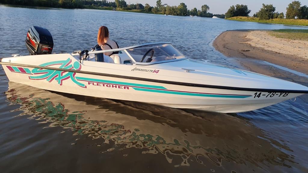 Fletcher Arrowflyte 14 in bijna nieuwstaat met 50 PK, Watersport en Boten, Speedboten, Ophalen, Zo goed als nieuw, Minder dan 70 pk