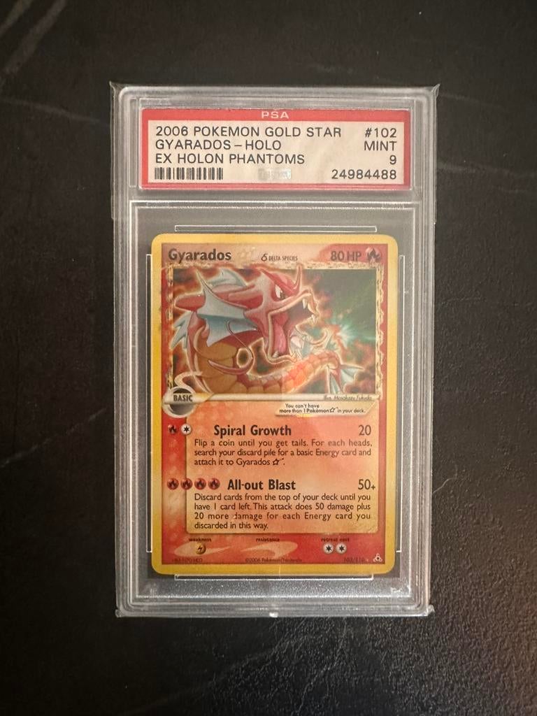 Gold star gyarados PSA 9, Ophalen, Zo goed als nieuw