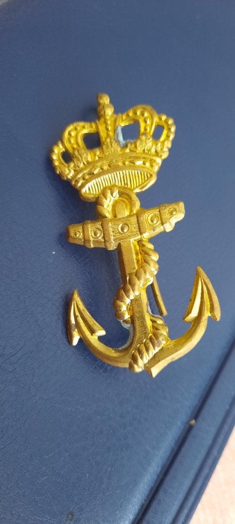 Baret embleem van het korps Mariniers, Ophalen of Verzenden, Marine, Nederland, Embleem of Badge