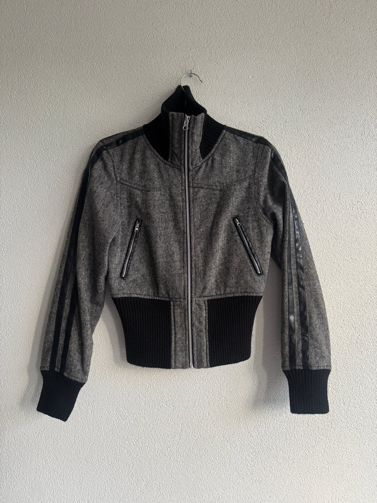 Vintage Y2K wollen bomber jack met geruite print, Bruin, Vintage, Vintage, Ophalen of Verzenden