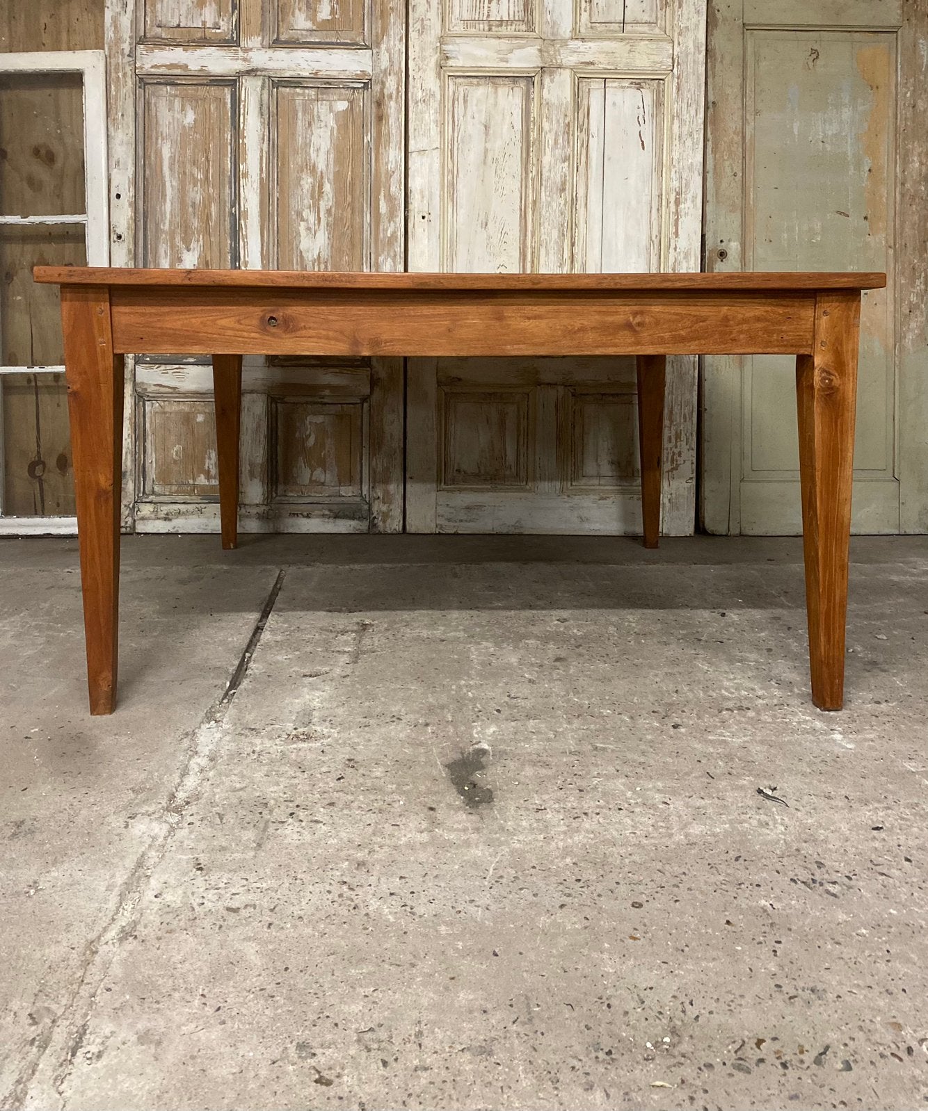 SALE! Vierkante Teak Houten Tafel. 8-12 pers. 1.50x1.50m., Huis en Inrichting, Tafels | Eettafels, Ophalen, Gebruikt, Vintage, Modern, Landelijk