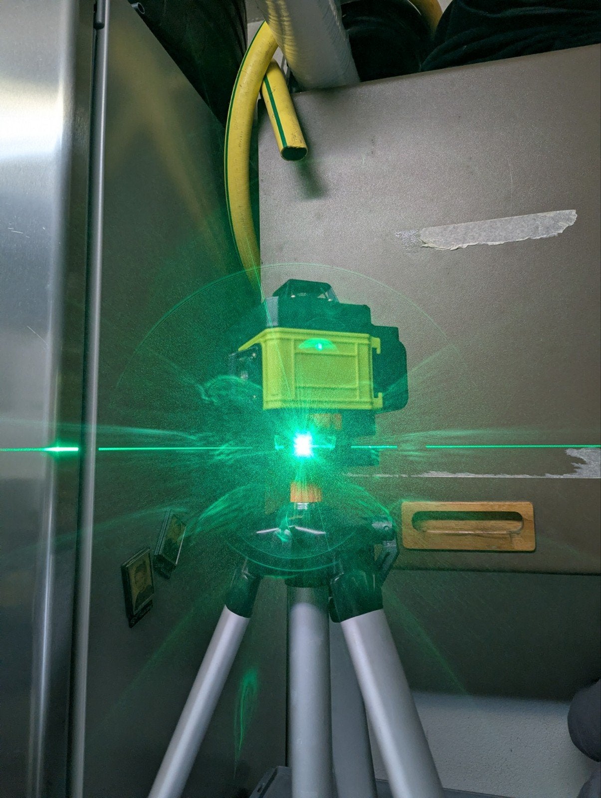 Groene Laser Waterpas met Statief en Complete Set, Doe-het-zelf en Verbouw, Ophalen of Verzenden, Zo goed als nieuw, Overige meters