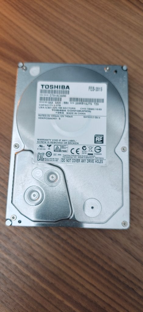 Toshiba 2TB HDD, Intern, 2TB, Toshiba, Ophalen of Verzenden
