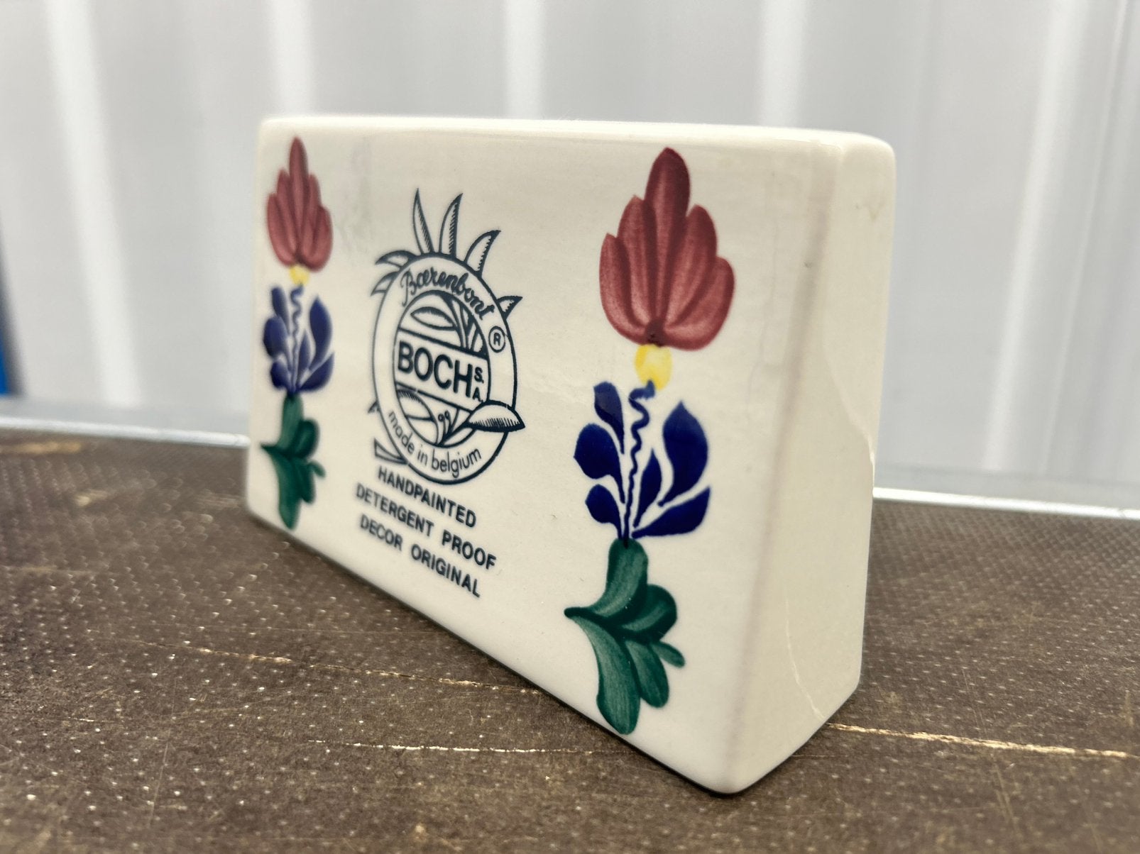✨ Uniek Vintage Boch boerenbont Aardewerk Reclameblok ✨, Div, Ophalen of Verzenden, Zo goed als nieuw, Div