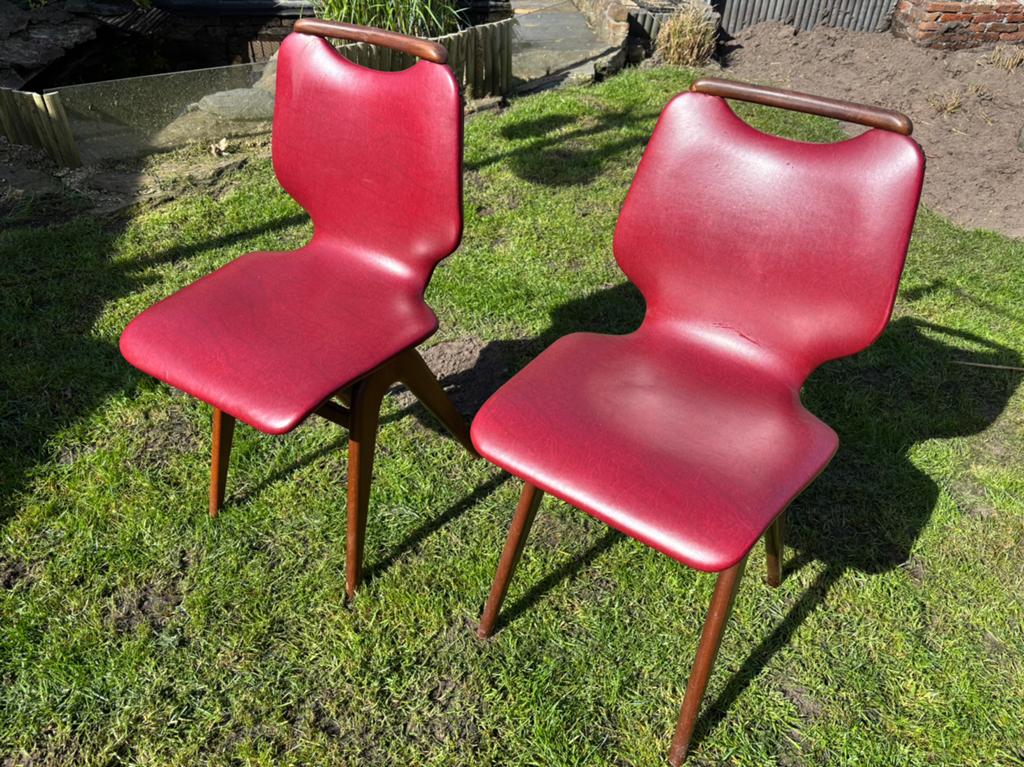 2 vintage  Louis van Teeffelen voor Wébé stoelen, Huis en Inrichting, Stoelen, Geen, Ophalen of Verzenden, Zo goed als nieuw, Geen