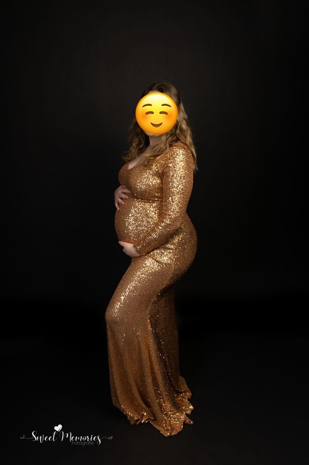 Zwangerschapsjurk Goud super voor fotoshoot, Overige typen, Overige kleuren, Maat 46/48 (XL) of groter, Ophalen of Verzenden