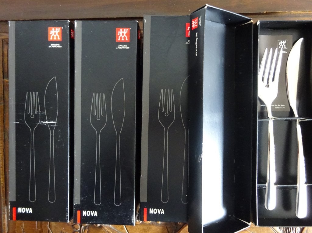4 Zwilling Nova viscouverts, Huis en Inrichting, Ophalen, Los bestek, Nieuw, Rvs of Chroom