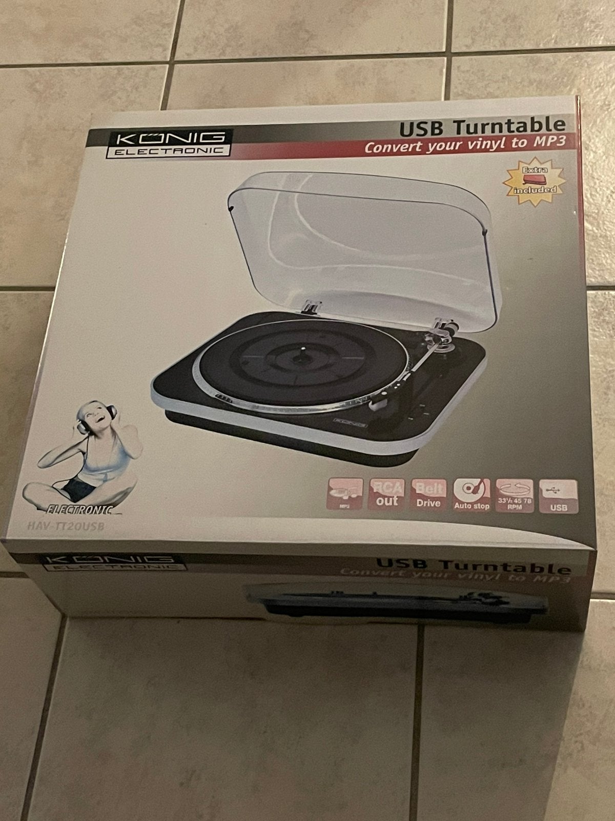 König Electronic USB Platenspeler - Vinyl naar MP3, Audio, Tv en Foto, Platenspelers, Automatisch, Nieuw, Platenspeler, Ophalen