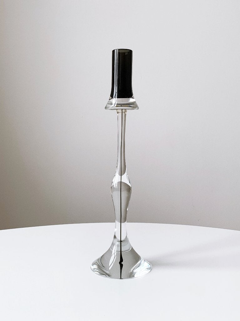 Kandelaar Antonio Da Ros Cenedese Murano sommerso design, 36 cm, Zwart, Ophalen of Verzenden, Nvt