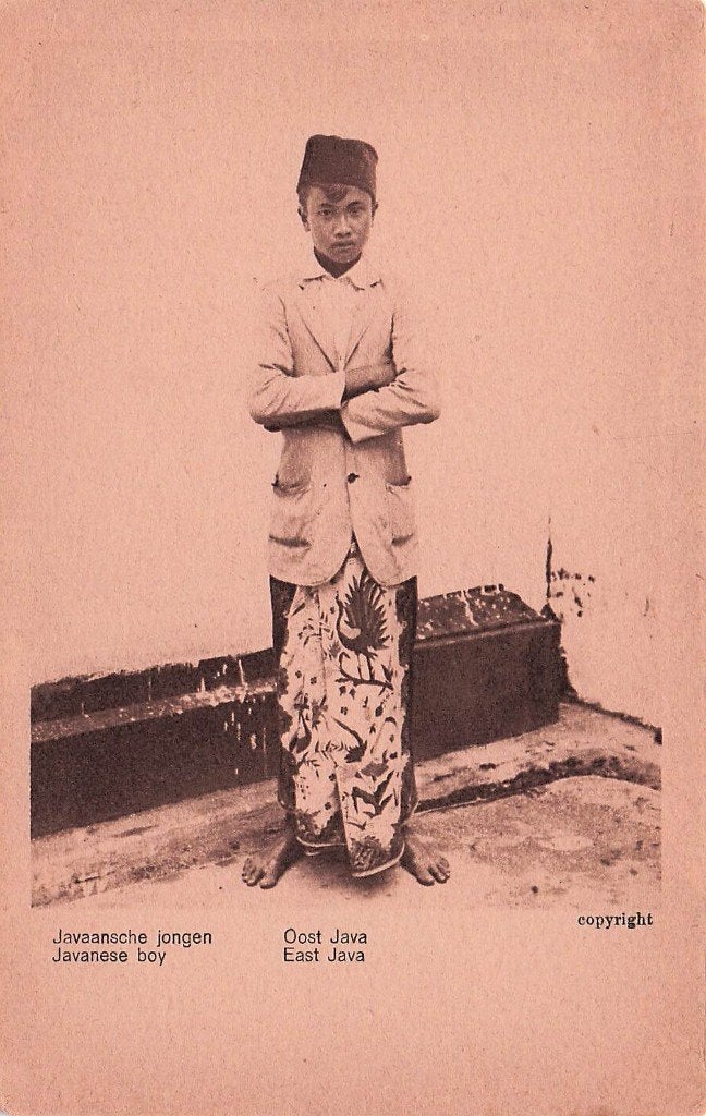 Nederlands Indië Oost Java - Javaansche jongen, Ophalen of Verzenden, 1920 tot 1940, Buiten Europa