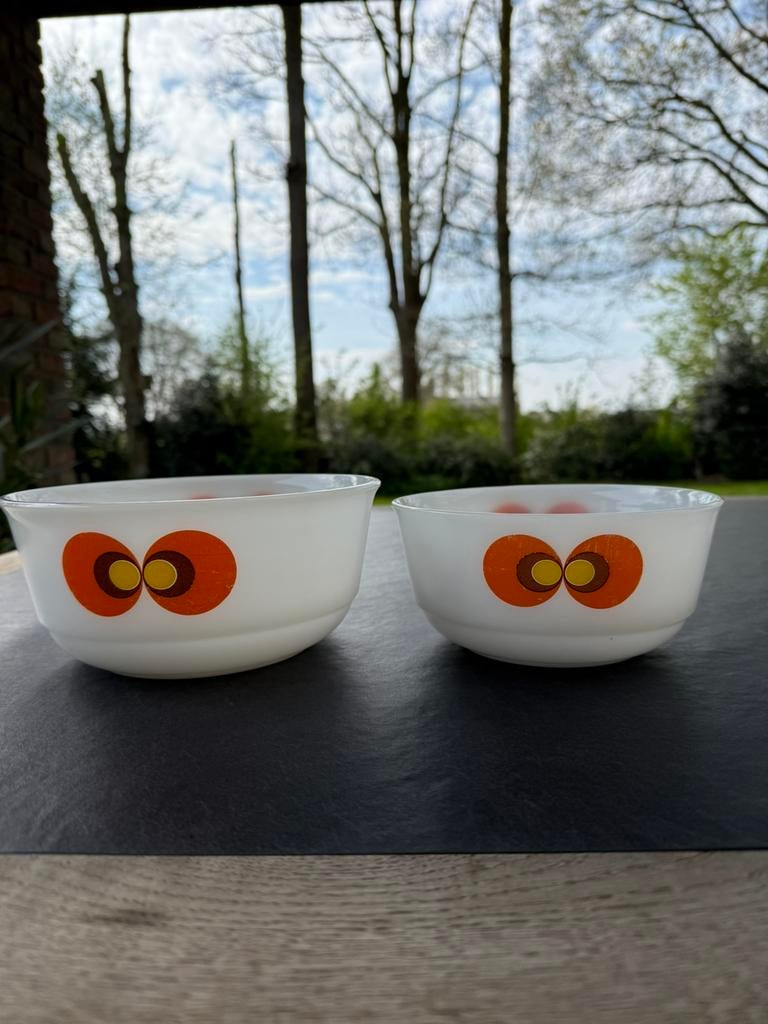 Jena Glas schalen set (2) –Schott Mainz– vintage jaren 60/70, Antiek en Kunst, Ophalen