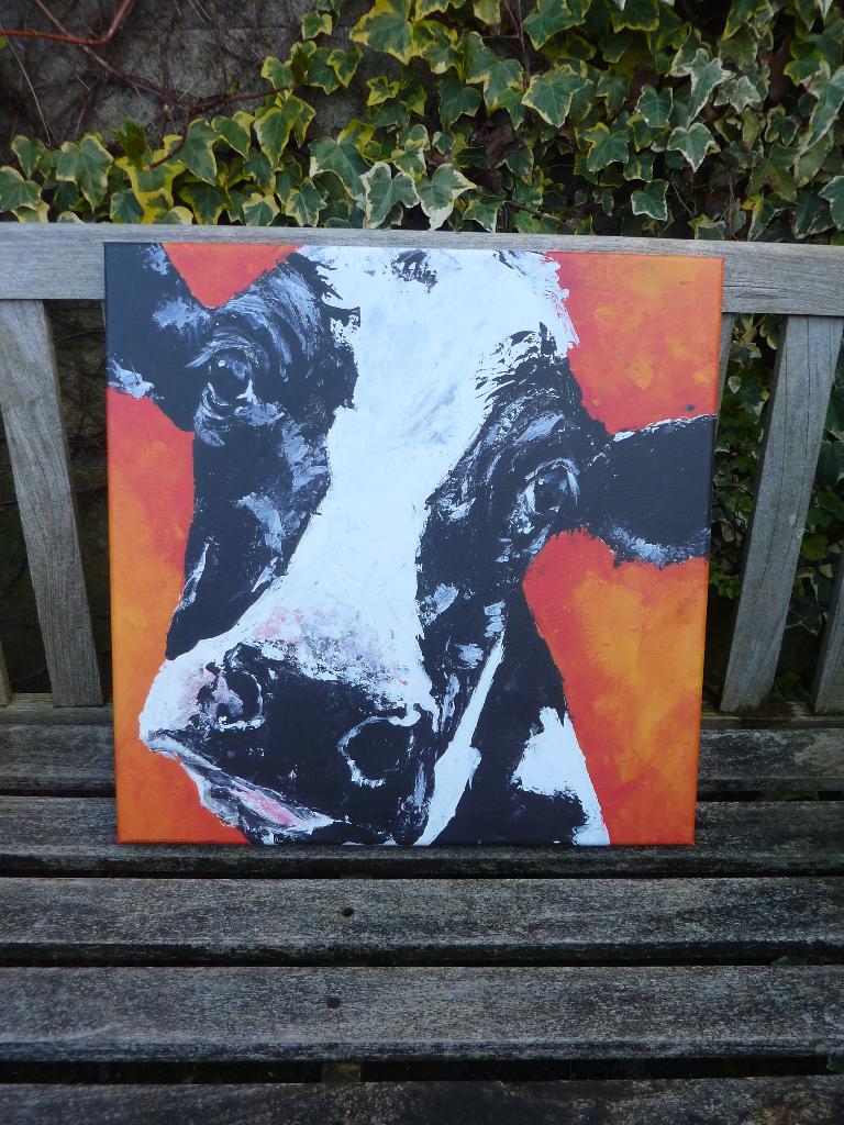 canvas art print koe (Pieternel), Ophalen