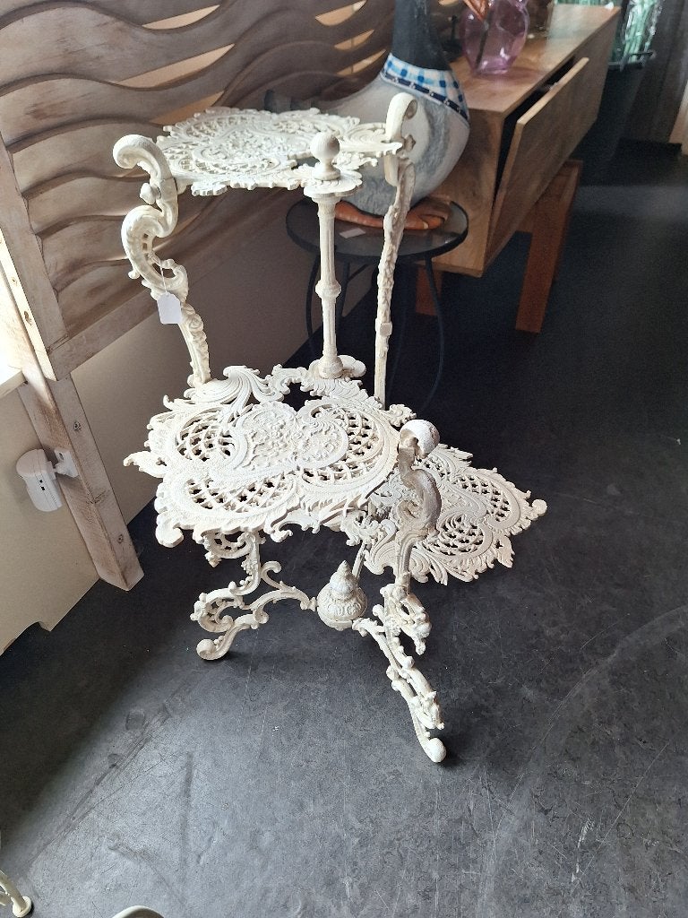 Toffe brocante bloementafel, nieuw uit de doos, Minder dan 55 cm, Metaal of Aluminium, Nieuw, Onbekend