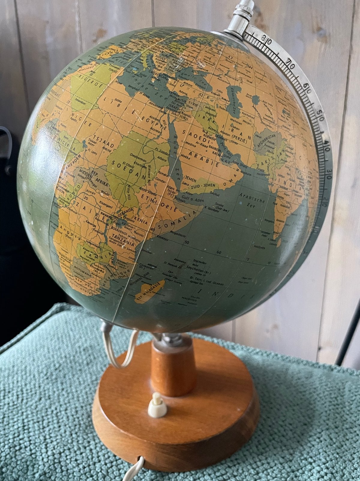 Vintage Verlichte Wereldbol Duitse fabr. Rath, Gebruikt, Kunststof, Verzenden, Draaibaar