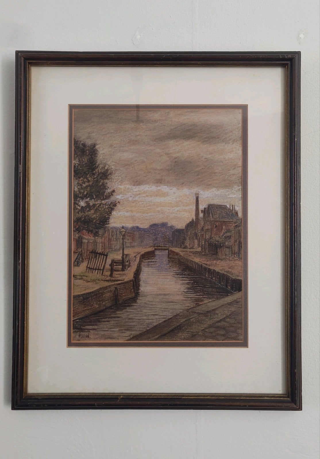Origineel kunstwerk Ferdinand van Wolde - Gedempte Boterdiep, Antiek en Kunst, Ophalen, Doek, Realistisch, Olieverf