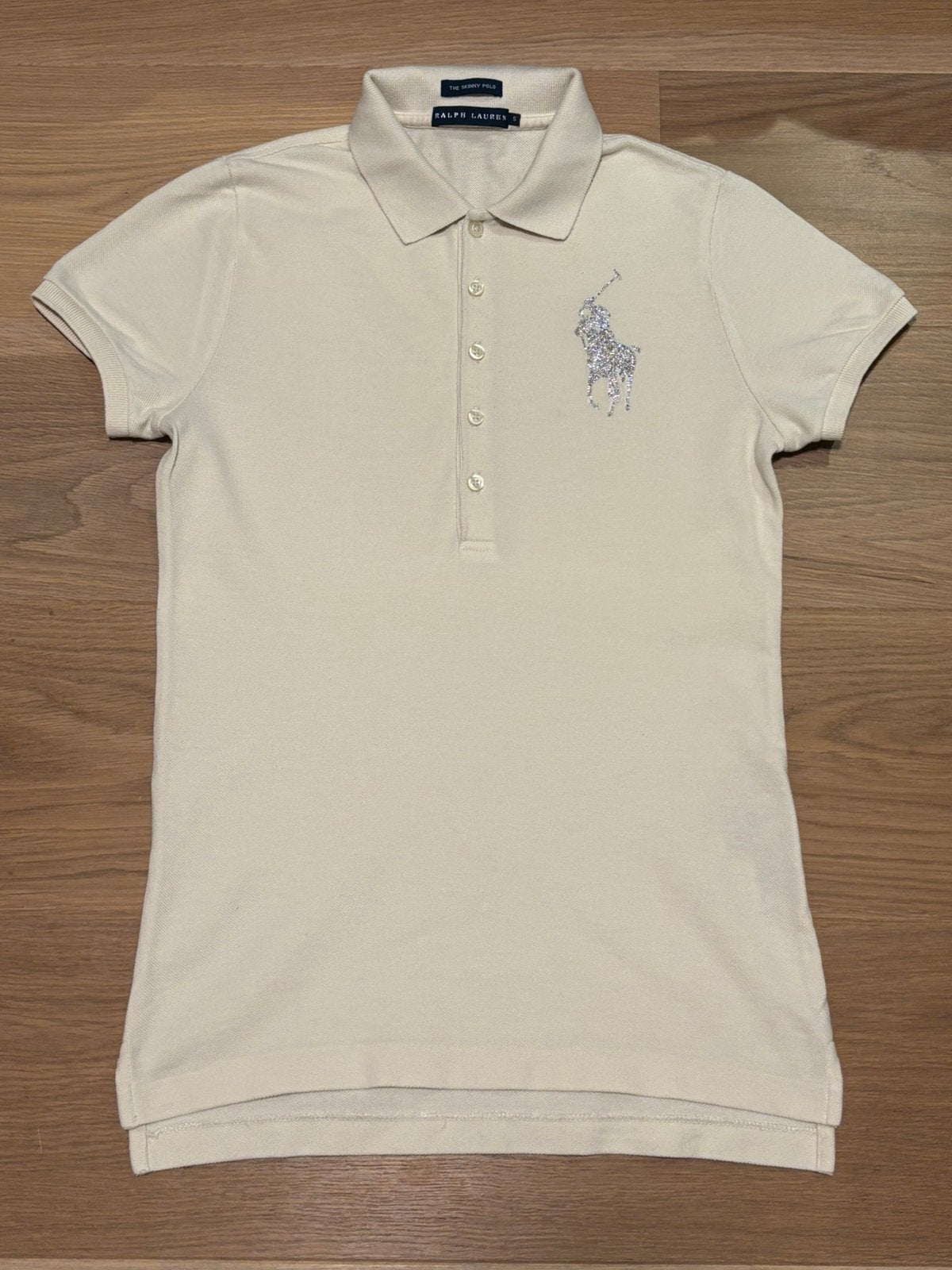 Ralph Lauren dames polo tshirt met crystals maat S, Kleding | Dames, T-shirts, Blauw, Ophalen of Verzenden, Zo goed als nieuw