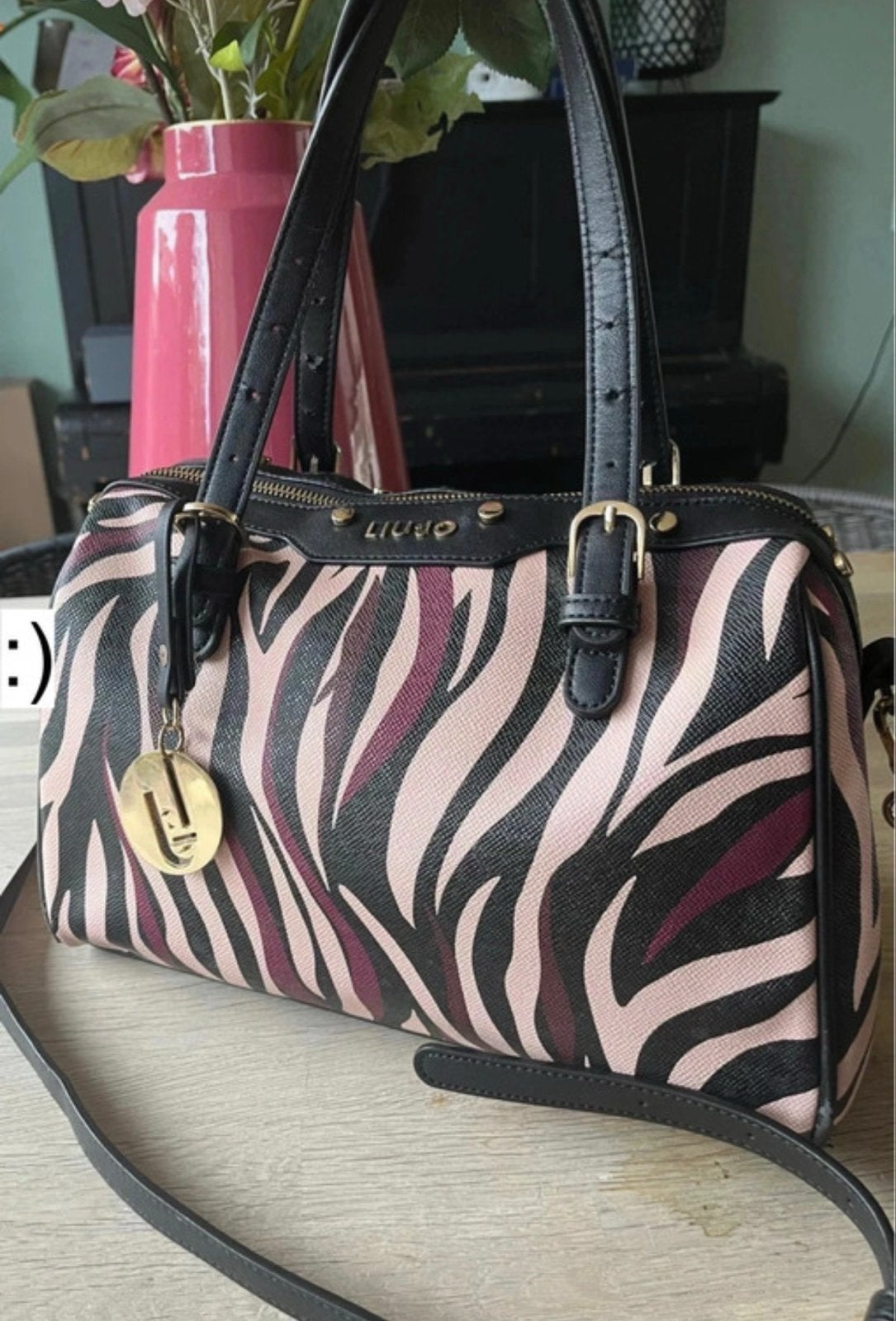 Liu Jo handtas met zebraprint - Zo goed als nieuw, Ophalen of Verzenden, Zo goed als nieuw, Zwart, Handtas