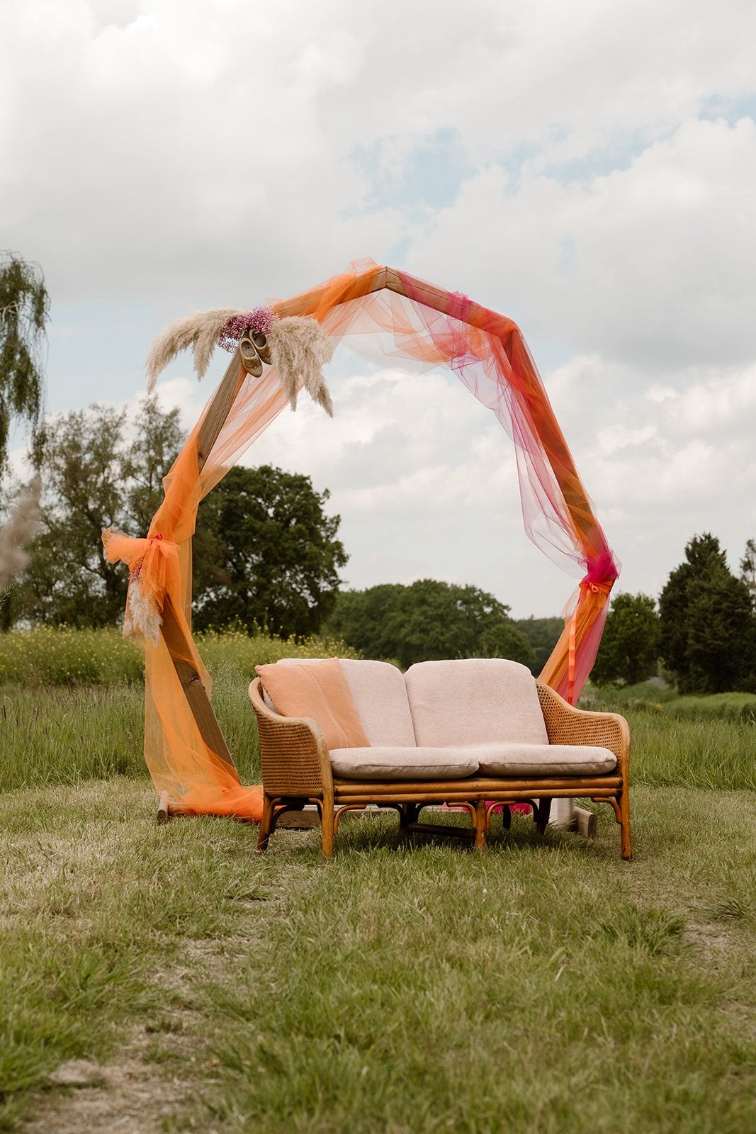 Diverse Tule en linten: Oranje en Roze voor bruiloft/knutsel, Ophalen, Overige materialen, Gebruikt, 200 cm of meer