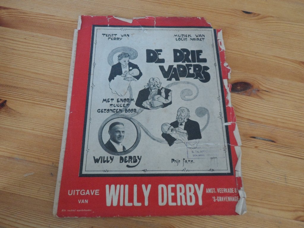 De drie vaders - louis noiret - willy derby, Piano, Gebruikt, Ophalen of Verzenden, Artiest of Componist