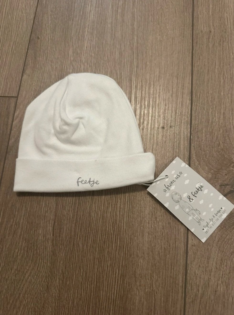 Feetje newborn muts, Kinderen en Baby's, Babykleding | Mutsen, Sjaals en Wanten, Maat 50, Jongetje of Meisje, Nieuw, Ophalen of Verzenden