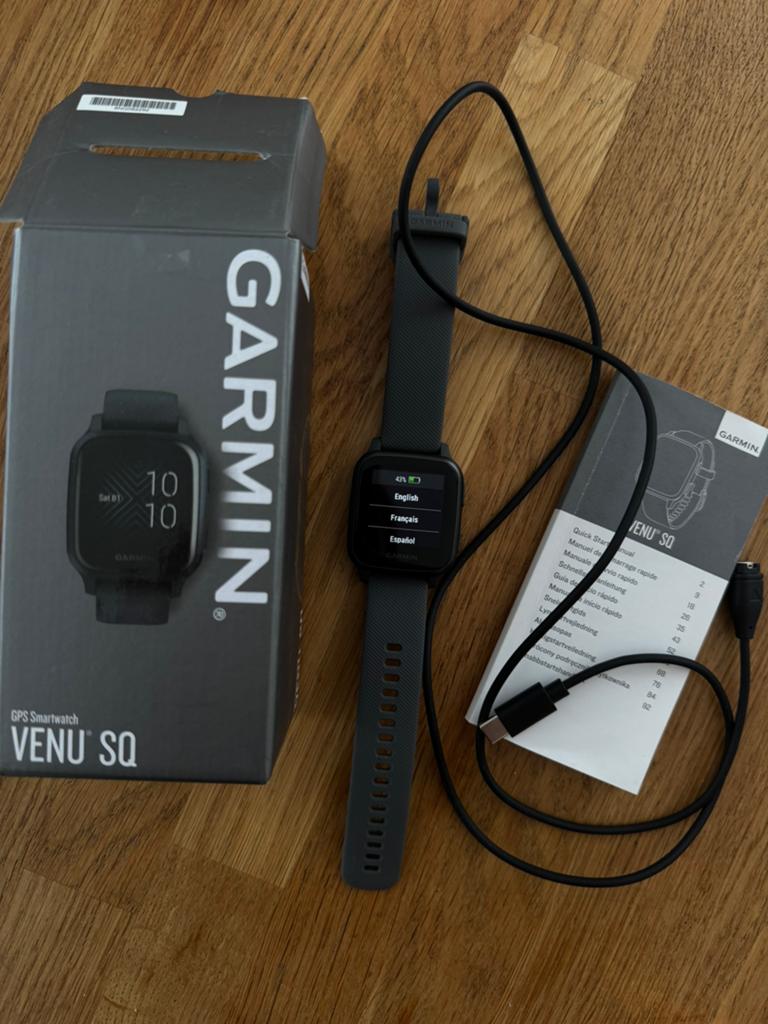 Garmin Venu SQ GPS Smartwatch – zwart/slate, Zwart, Ophalen of Verzenden, Zo goed als nieuw, GPS