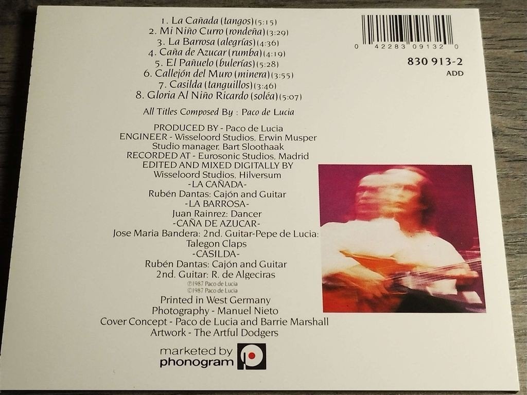 Paco De Lucia – Siroco, Cd's en Dvd's, Cd's | Latin en Salsa, Ophalen of Verzenden, Gebruikt