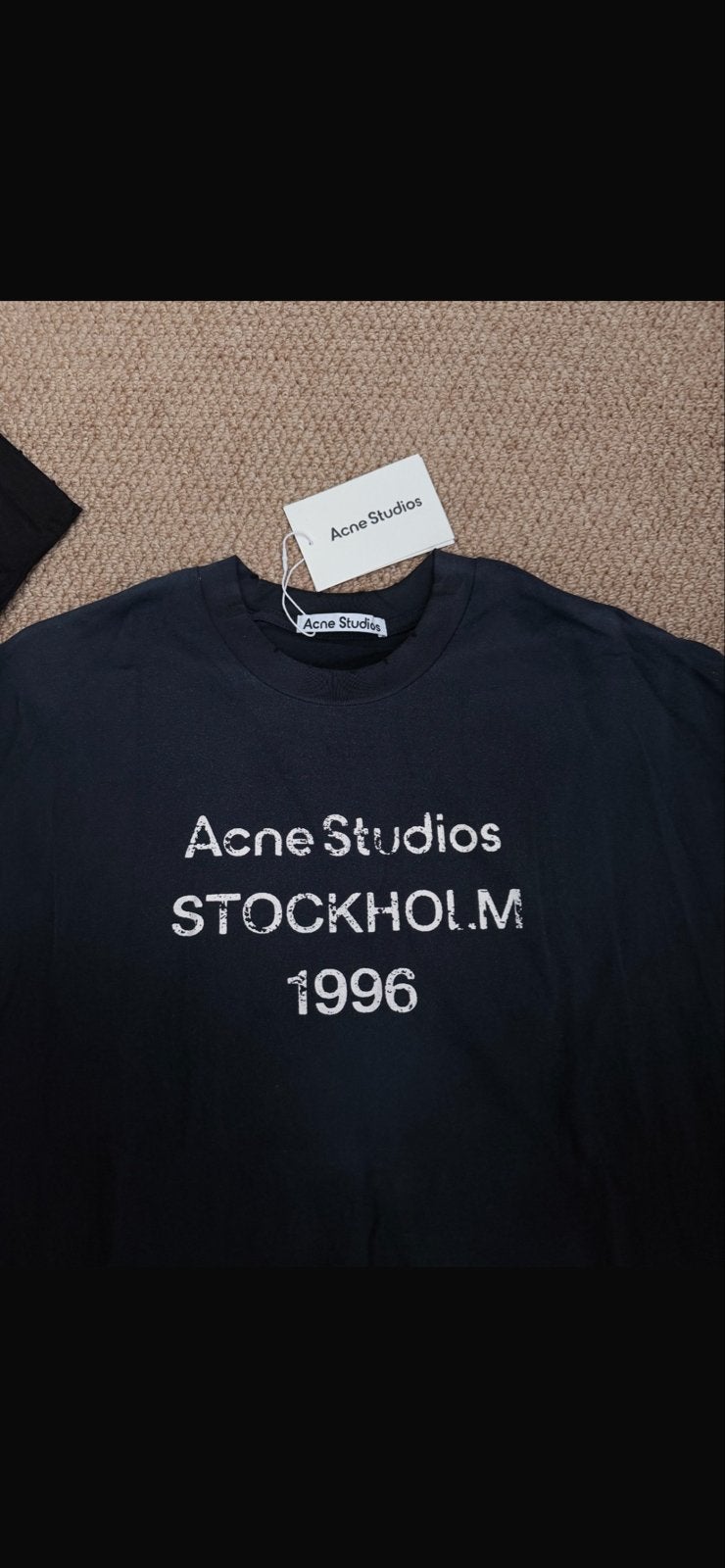 Acne Studios Stockholm 1996 Longsleeve T-shirt Zwart maat L, Ophalen of Verzenden, Nieuw, Maat 52/54 (L), Zwart