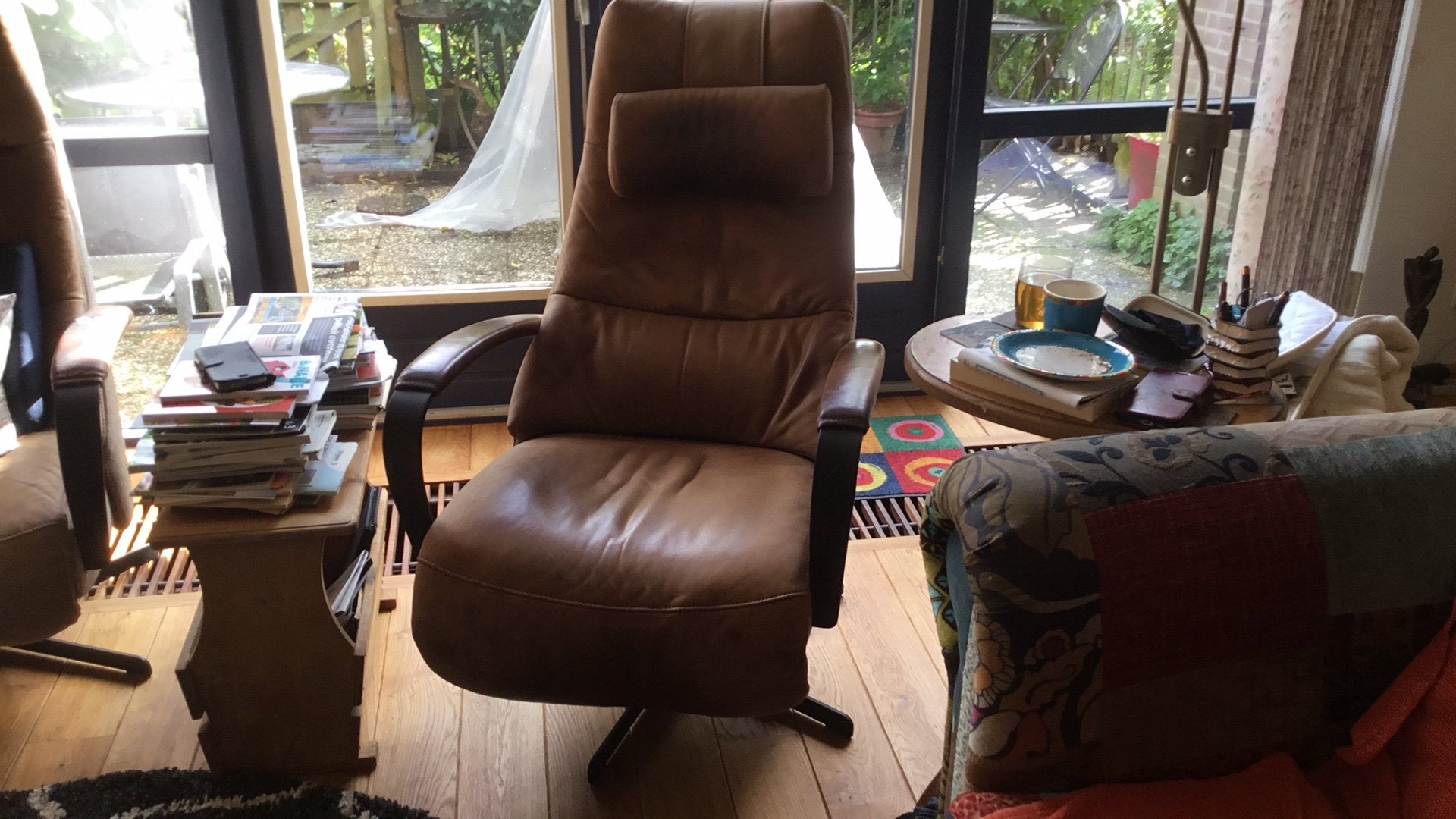 Relaxstoel van prominent, Ophalen, Minder dan 50 cm, Gebruikt, Leer