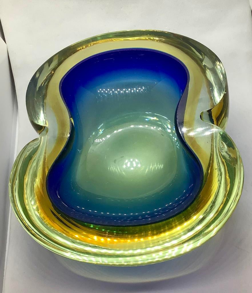 Murano grote sommerso geode schaal 1960, Antiek en Kunst, Ophalen of Verzenden