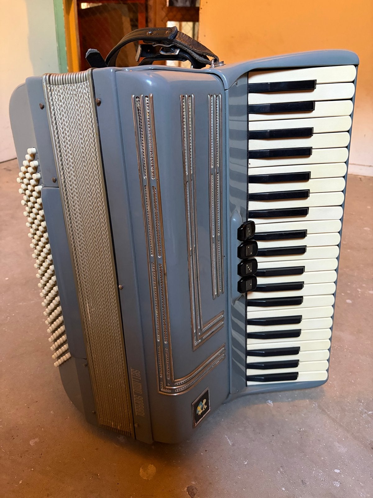 Settimio Soprani Accordeon - Vintage piano-accordeon, Gebruikt, Overige formaten, Toetsaccordeon, Met koffer
