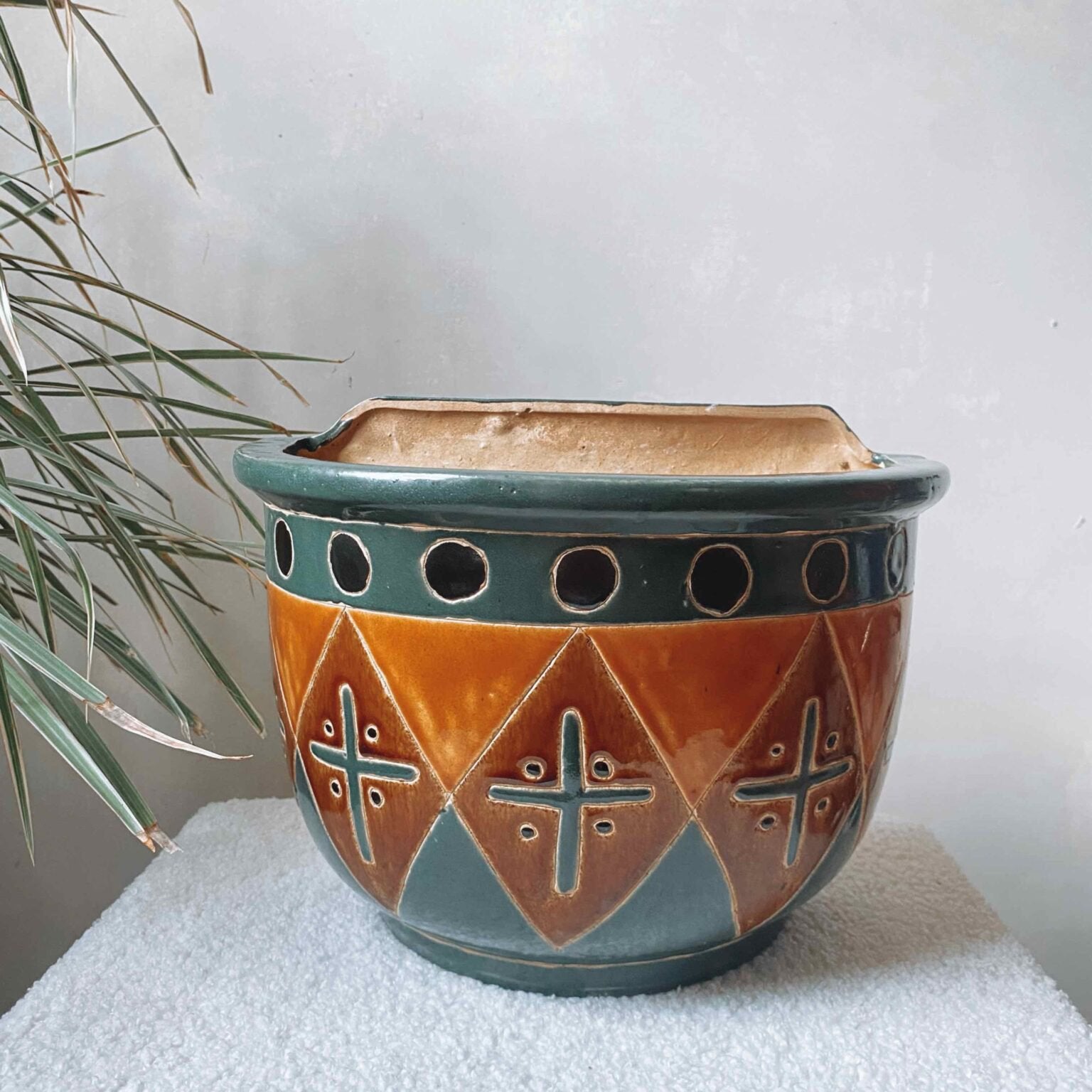 Keramiek Bloempot Voor Aan De Wand vintage, Antiek en Kunst, Ophalen of Verzenden