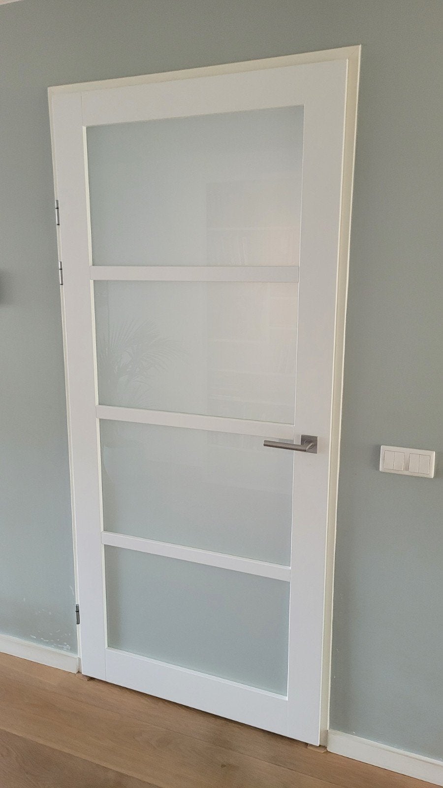 Opdekdeur met glas 211x93, Ophalen, 80 tot 100 cm, Binnendeur, Zo goed als nieuw