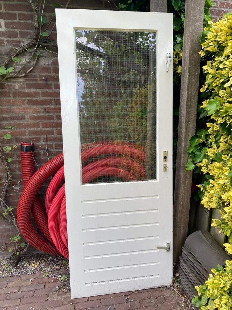 Buitendeur / 211,5x82,5cm / met veiligheidsglas, Ophalen, Gebruikt, 80 tot 100 cm, Buitendeur