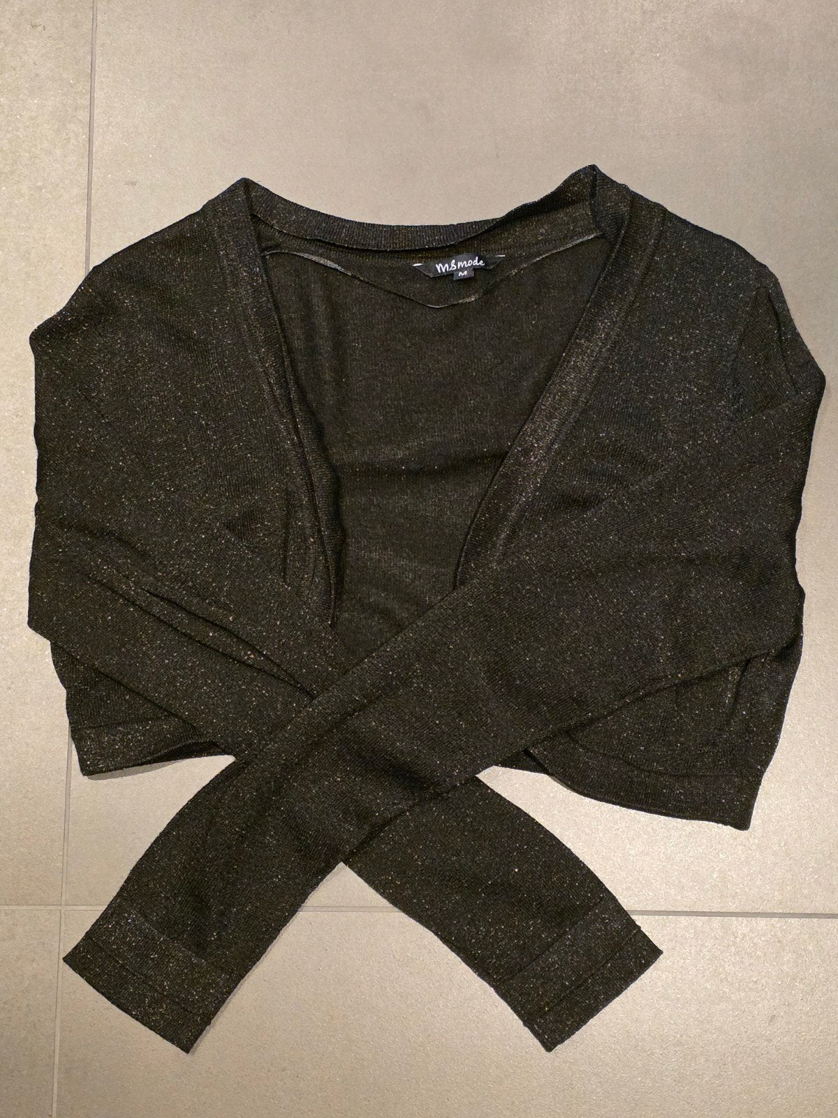 MS Mode Bolero Maat M Zwart met Glitter, Maat 38/40 (M), Zwart, Ophalen of Verzenden, Zo goed als nieuw
