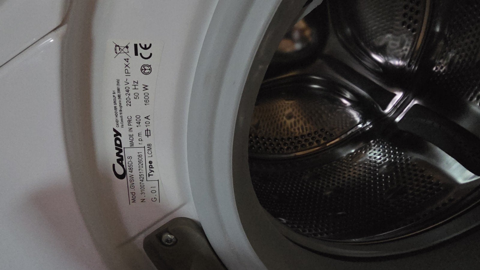 Candy Alise, smart touch, 8kg 1400 toeren, was-droog machine, 8 tot 10 kg, Ophalen, Gebruikt, Minder dan 85 cm