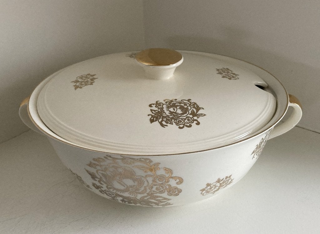 Brocante/antieke dekschaal met deksel - Mosa Maastricht, Antiek en Kunst, Ophalen of Verzenden