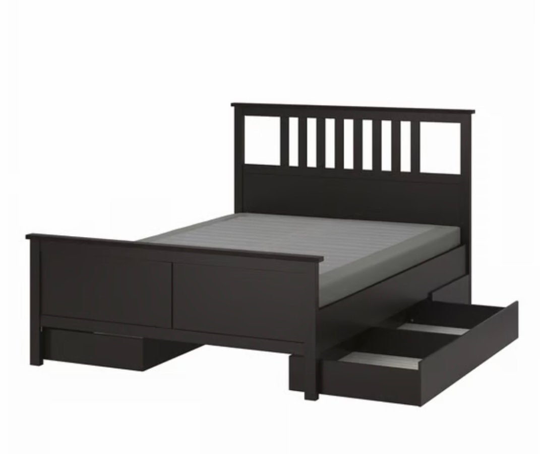 Hemnes bed 180x200, Huis en Inrichting, Slaapkamer | Bedden, Ophalen, Wit, Tweepersoons, Zo goed als nieuw