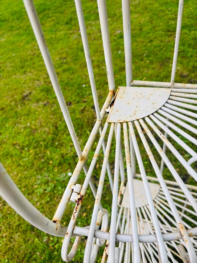 Antieke gietijzeren tuinset - 4 zitplaatsen en tafel, Tuin en Terras, Tuinsets en Loungesets, Ophalen, Eettafel, Zo goed als nieuw