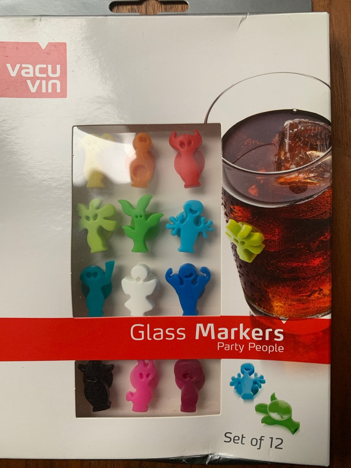 Vacu Vin Glass Markers Party People - Set van 12, Ophalen, Meerkleurig, Nieuw, Kunststof